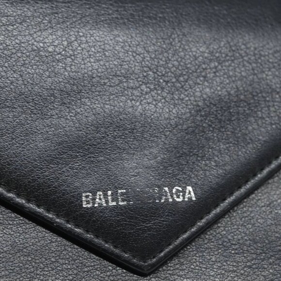 BALENCIAGA Paper Manny Long Wallet Leather Black Silver - Picture 7 of 15